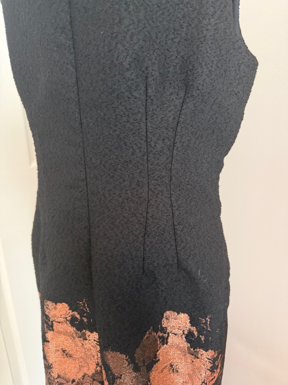 Sara Campbell Black Midi Dress with Bronze Floral Hem - Picture 10 of 13